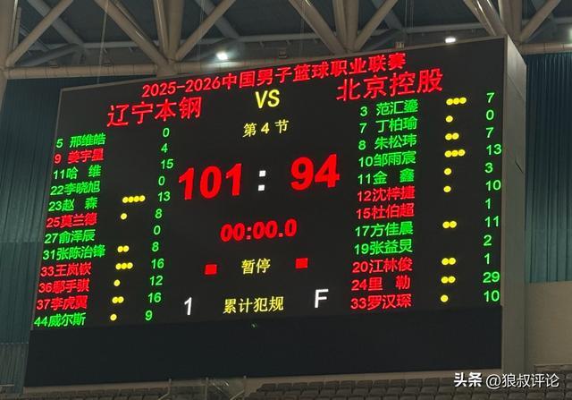 开云-CBA热身赛：辽宁101-94北控 哈维首秀15分 里勒空砍29分